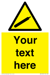 Custom Warning Non-flammable compressed gas